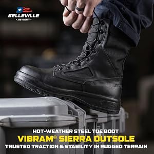 Amazon.com | Belleville 300 TROP ST Steel Toe Boot - Cushioned